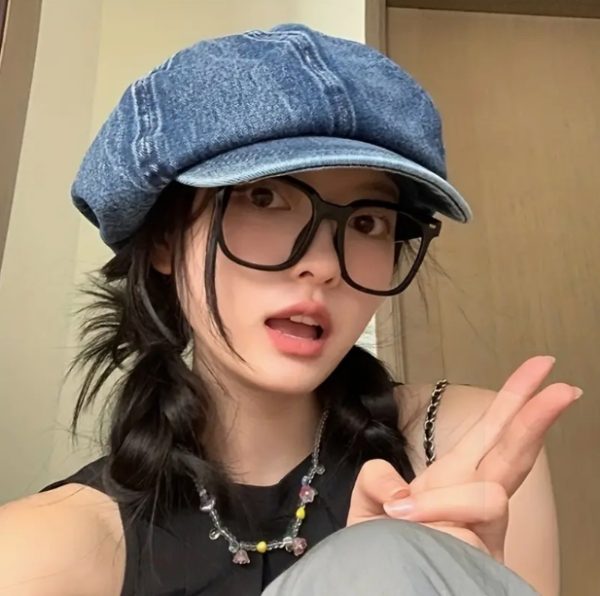 Blue Denim Washed Newsboy Hat Vintage Distressed Casual Berets Breathable Painter Cap Cabbie Hats For Women - Image 2